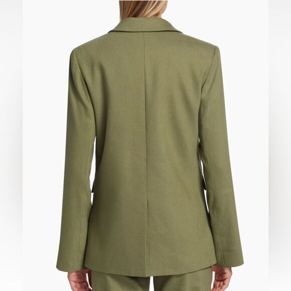 Veronica Beard Sevi Linen-Blend Blazer in Bright Army Size 8 NWT - Picture 6 of 9